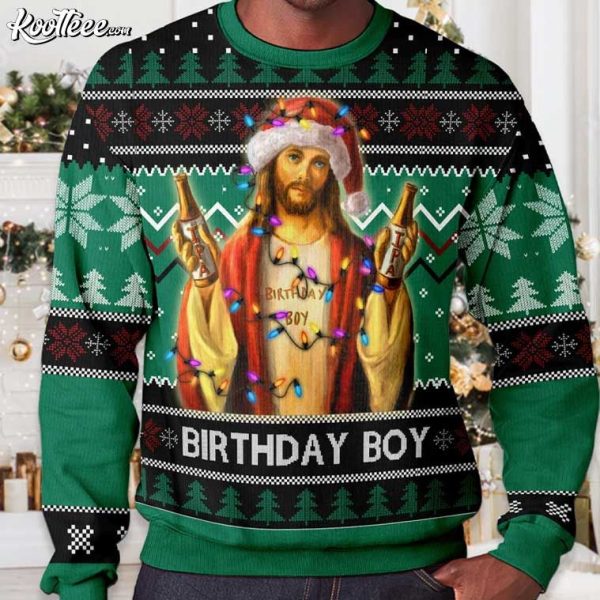 Jesus Birthday Boy Funny Christian Ugly Christmas Sweater