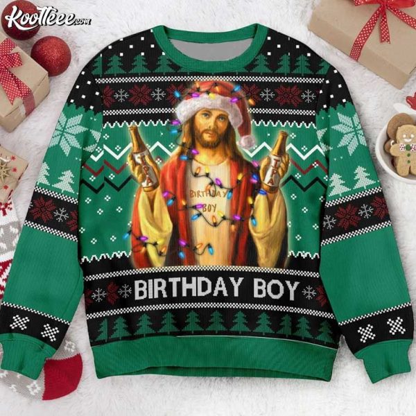 Jesus Birthday Boy Funny Christian Ugly Christmas Sweater