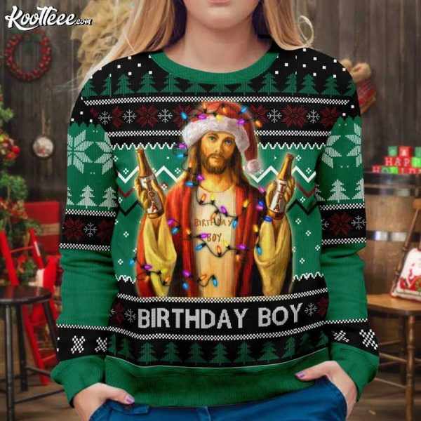 Jesus Birthday Boy Funny Christian Ugly Christmas Sweater