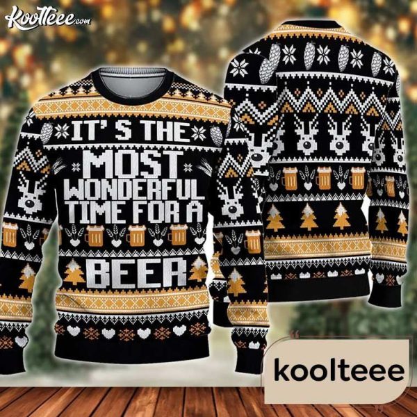 It’s The Wonderful Time For A Beer Ugly Christmas Sweater