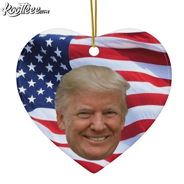 Donald Trump American Flag Background Ornament