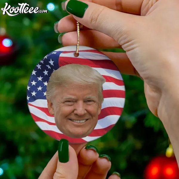 Donald Trump American Flag Ornament