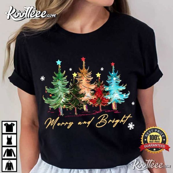 Merry And Bright Christmas Trees T-Shirt