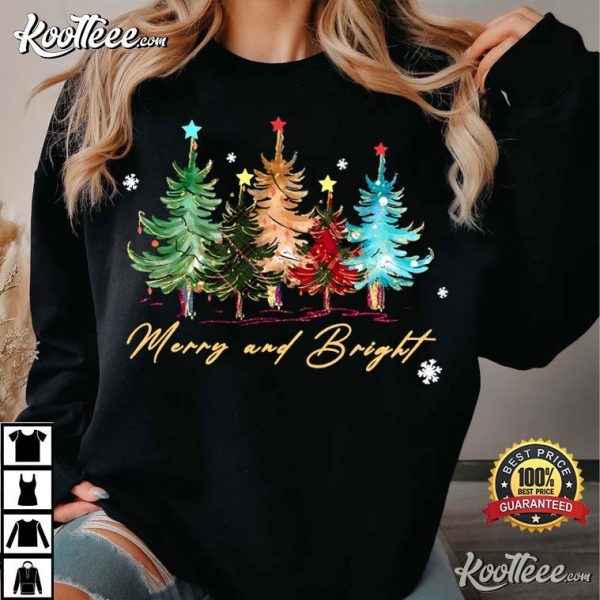 Merry And Bright Christmas Trees T-Shirt