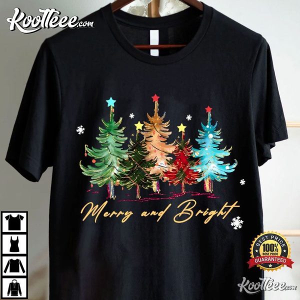 Merry And Bright Christmas Trees T-Shirt