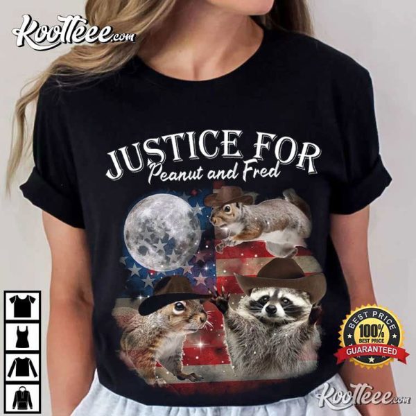 Justice For Peanut And Fred The Squirrel Raccoon T-Shirt