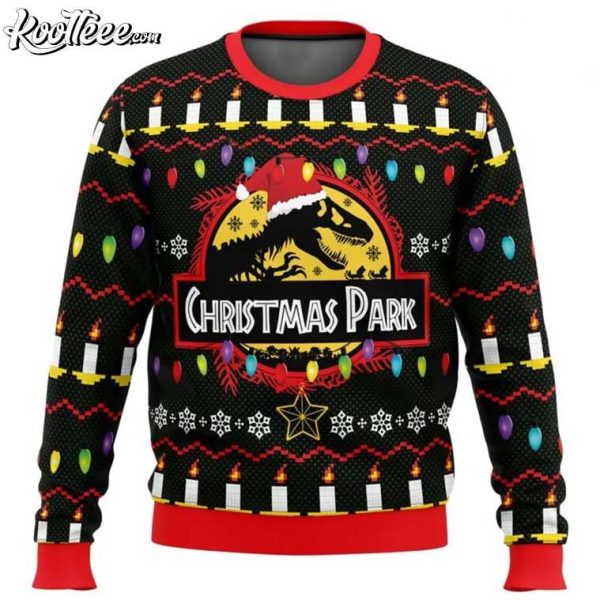 Jurassic Park Christmas Park T-Rex Ugly Sweater