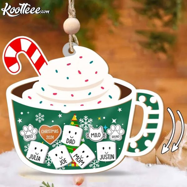 Custom Marshmallows Family Shaker Christmas Ornament