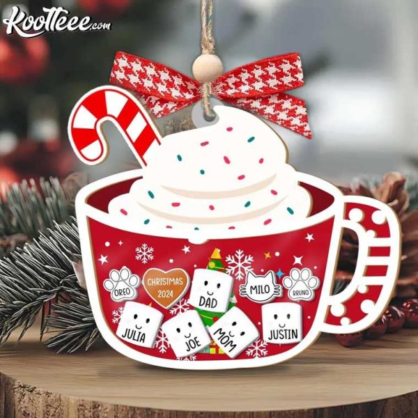 Marshmallows Family Shaker Custom Christmas Ornament