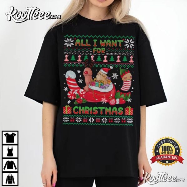 All I Want For Christmas Naughty Holiday Gift T-Shirt