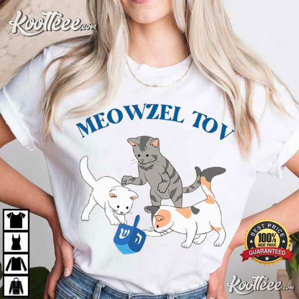 Meowzel Tov Hanukkah Cat Jewish Gift T-Shirt