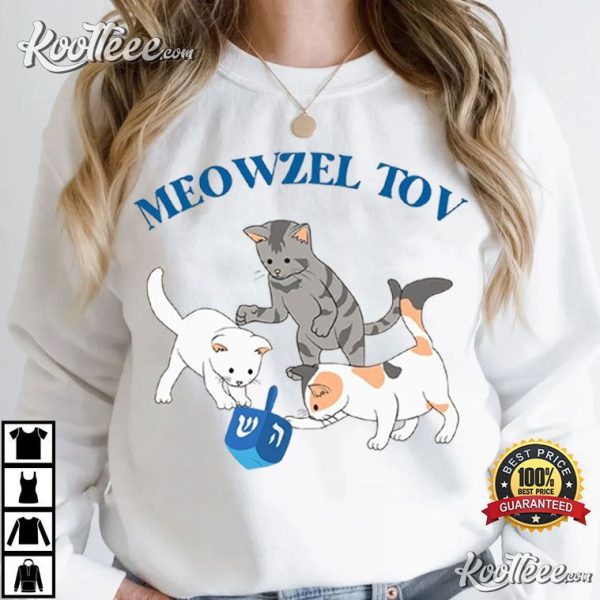 Meowzel Tov Hanukkah Cat Jewish Gift T-Shirt