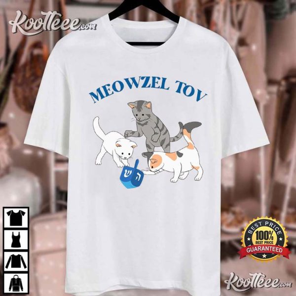 Meowzel Tov Hanukkah Cat Jewish Gift T-Shirt