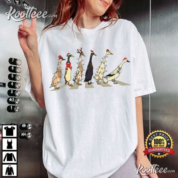 Christmas Ducks Abbey Road Funny Animals T-Shirt