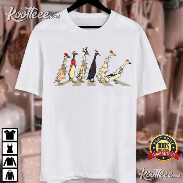 Christmas Ducks Abbey Road Funny Animals T-Shirt