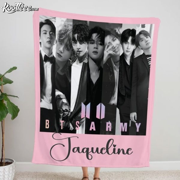 BTS Gift For Army Custom Name Fleece Blanket