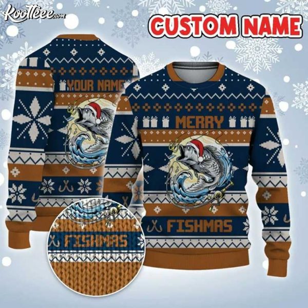 Fishing Lover Merry Fishmas Custom Ugly Sweater