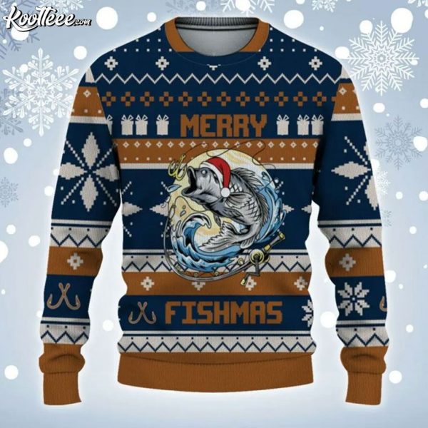 Fishing Lover Merry Fishmas Custom Ugly Sweater