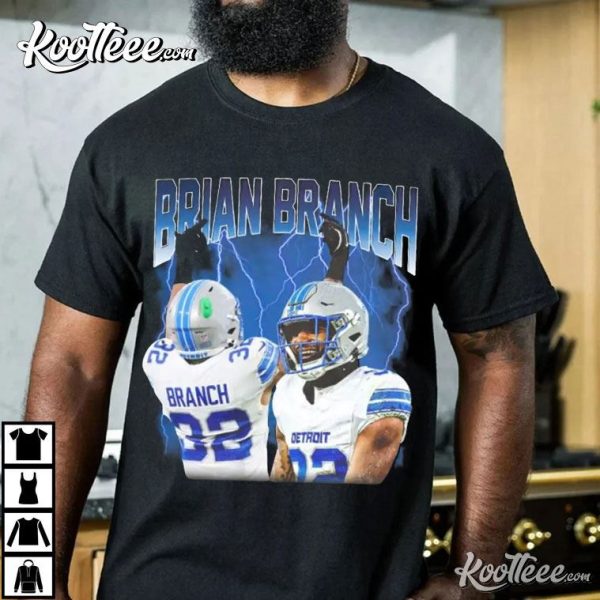 Brian Branch Detroit Lions Vintage 90s T-Shirt