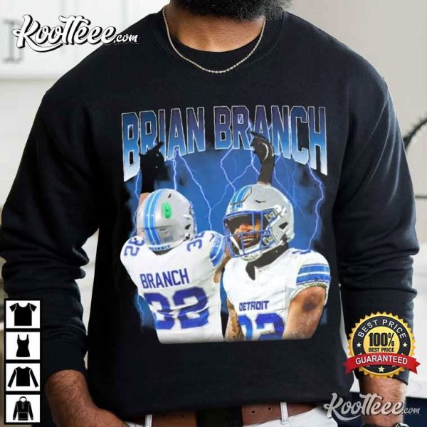 Brian Branch Detroit Lions Vintage 90s T-Shirt