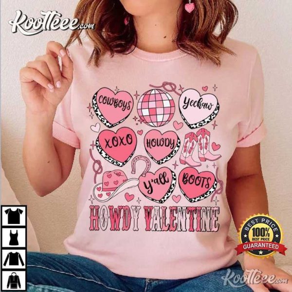 Howdy Valentine Western Cowgirl T-Shirt