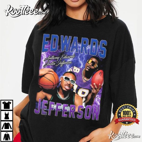 Anthony Edwards And Justin Jefferson Vintage Minnesota T-Shirt