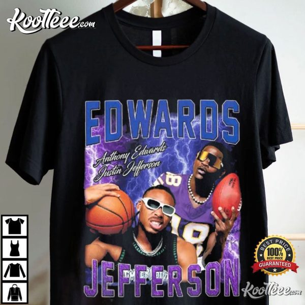 Anthony Edwards And Justin Jefferson Vintage Minnesota T-Shirt