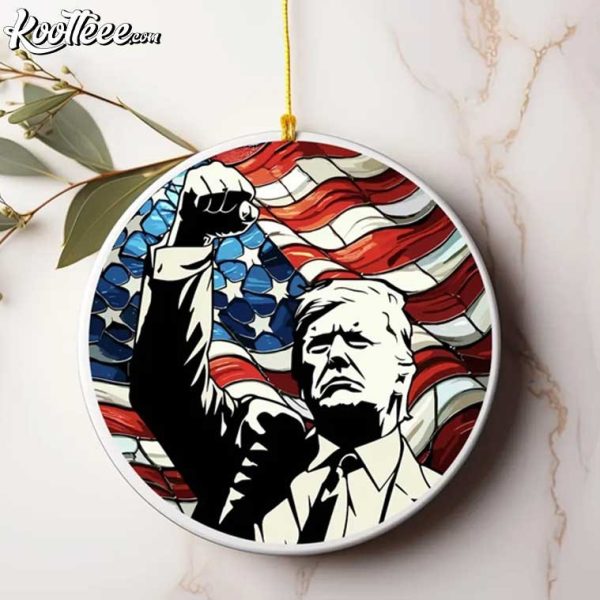 Trump With Raised Fist American Pride Ornament