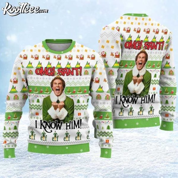 Elf Buddy Santa I Know Him Ugly Christmas Sweater