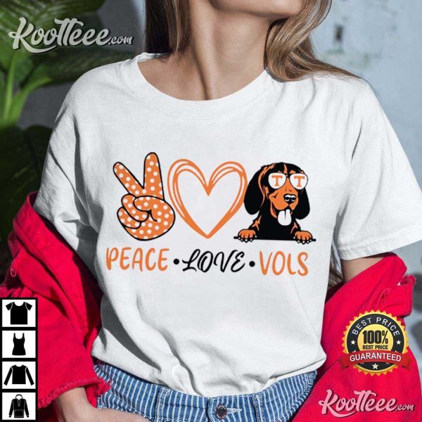 Tennessee Vols Football Peace Love Vols T-Shirt