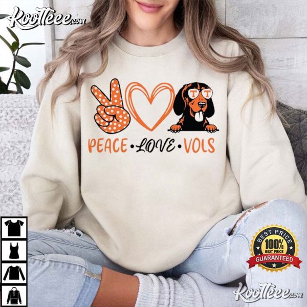 Tennessee Vols Football Peace Love Vols T-Shirt