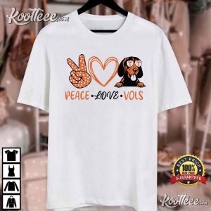 Tennessee Vols Football Peace Love Vols T-Shirt Tennessee Vols Football Peace Love Vols T Shirt (3)