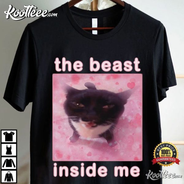 The Beast Inside Me Funny Cat Meme T-Shirt