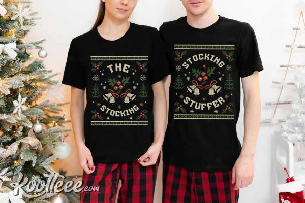 The Stocking Matching Funny Ugly Christmas Couple Shirts