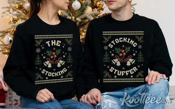 The Stocking Matching Funny Ugly Christmas Couple Shirts