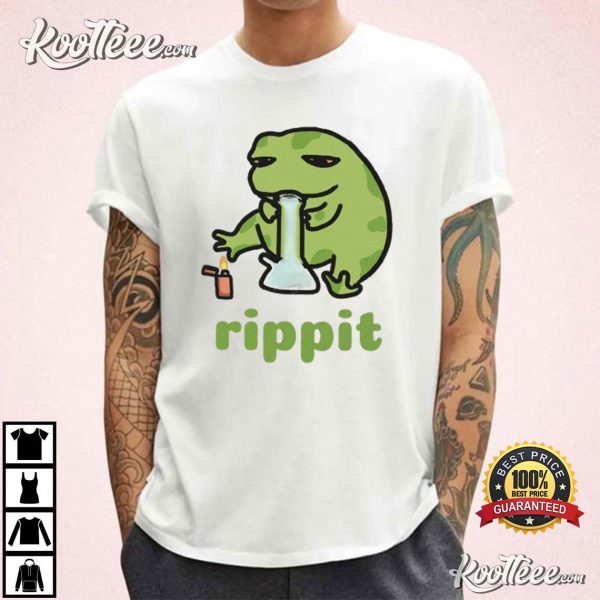 Rippit Stoner Frog Funny T-Shirt