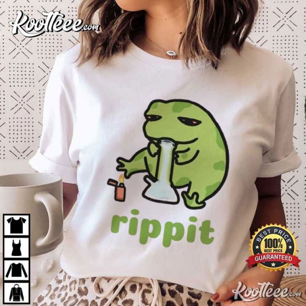 Rippit Stoner Frog Funny T-Shirt