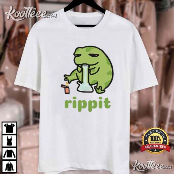 Rippit Stoner Frog Funny T-Shirt