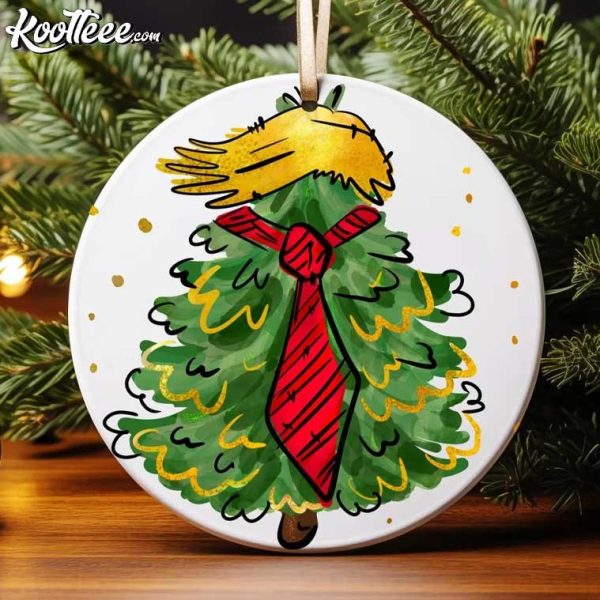 Trump Christmas Tree Funny Ornament