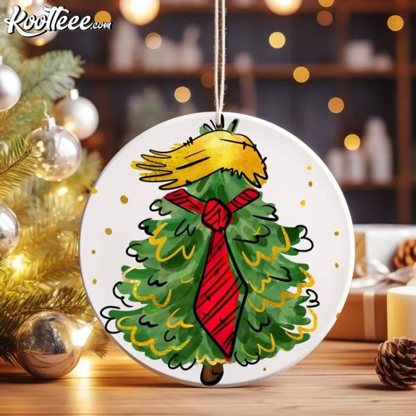 Trump Christmas Tree Funny Ornament