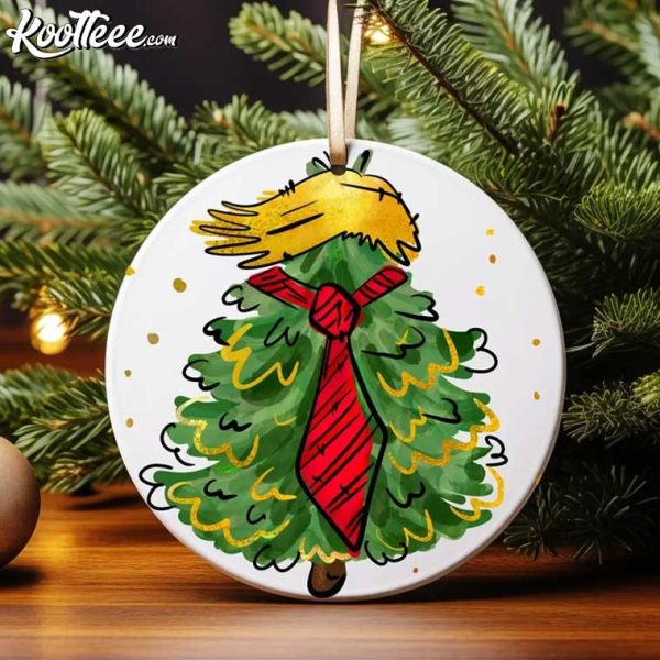 Trump Christmas Tree Funny Ornament