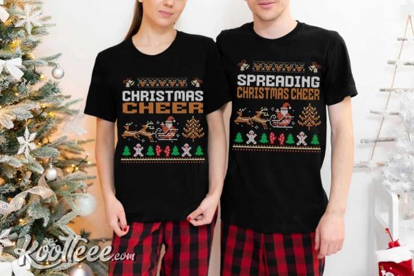 Spreading Christmas Cheer Couple Ugly Christmas Shirts