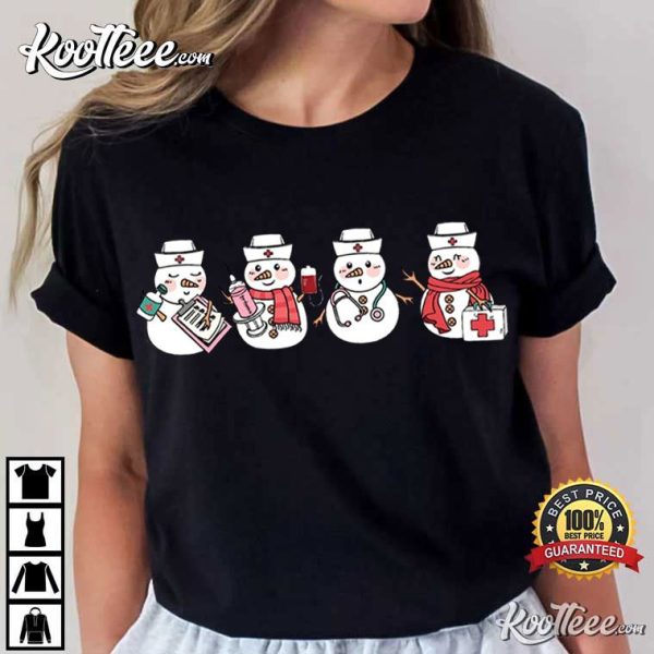 Christmas Nurse Snowman Medical T-Shirt