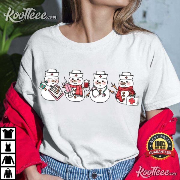 Christmas Nurse Snowman Medical T-Shirt