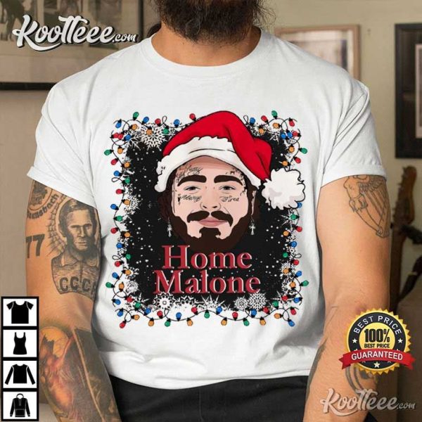 Home Malone Funny Post Malone Christmas T-Shirt