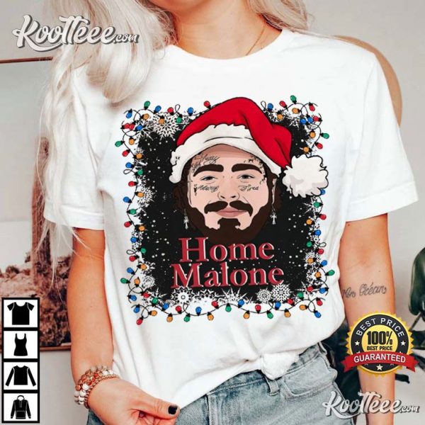 Home Malone Funny Post Malone Christmas T-Shirt