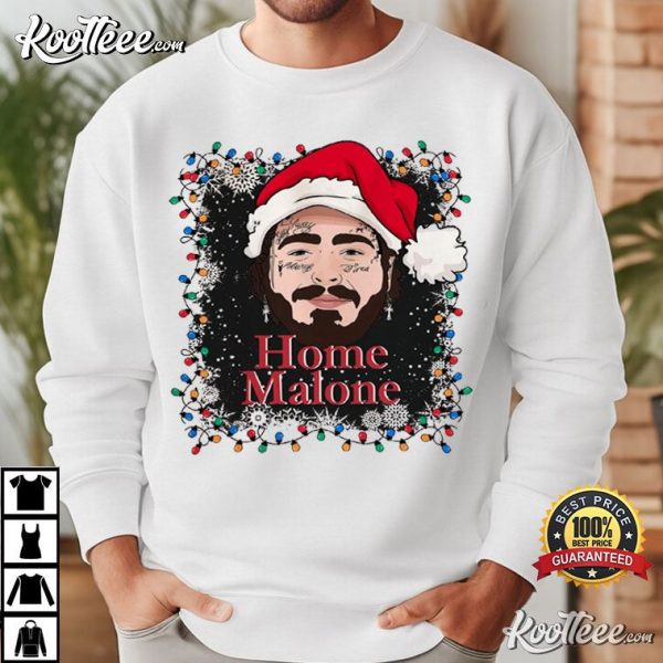 Home Malone Funny Post Malone Christmas T-Shirt