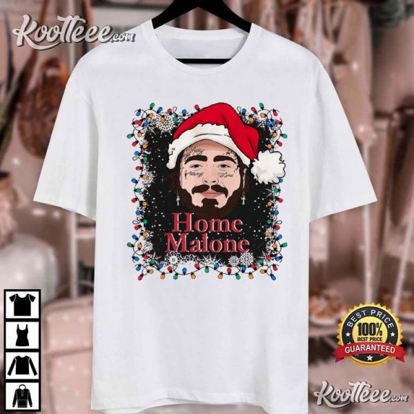 Home Malone Funny Post Malone Christmas T-Shirt