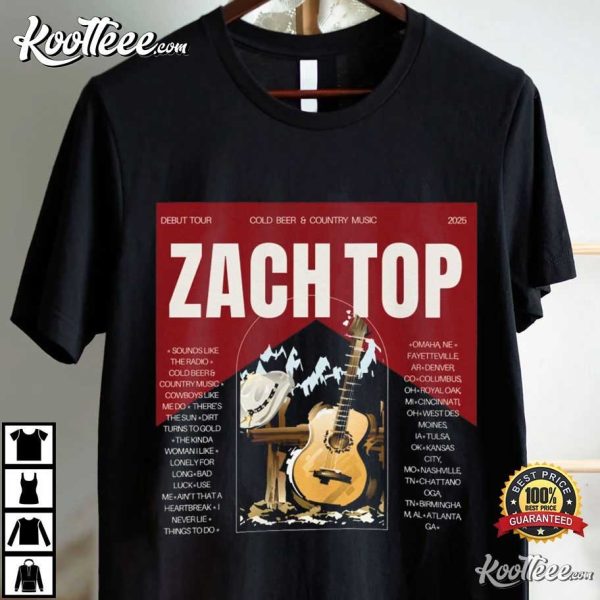 Zach Top Cold Beer And Country Music Tour 2025 Gift T-Shirt