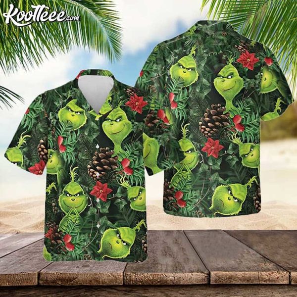 Grinch Face Tropical Hawaiian Shirt